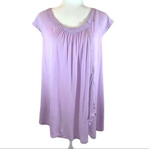 Free People XS lilac short sleeve asymmetrical top